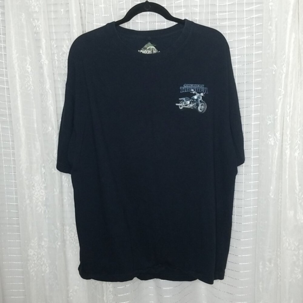 Vintage Black Harley Motorcycle Graphic T-Shirt SzXXL